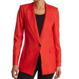 NWT Veronica Beard Long And Lean Dickey Jacket in Red - Size 12